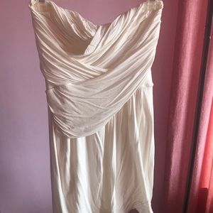 White strapless dress